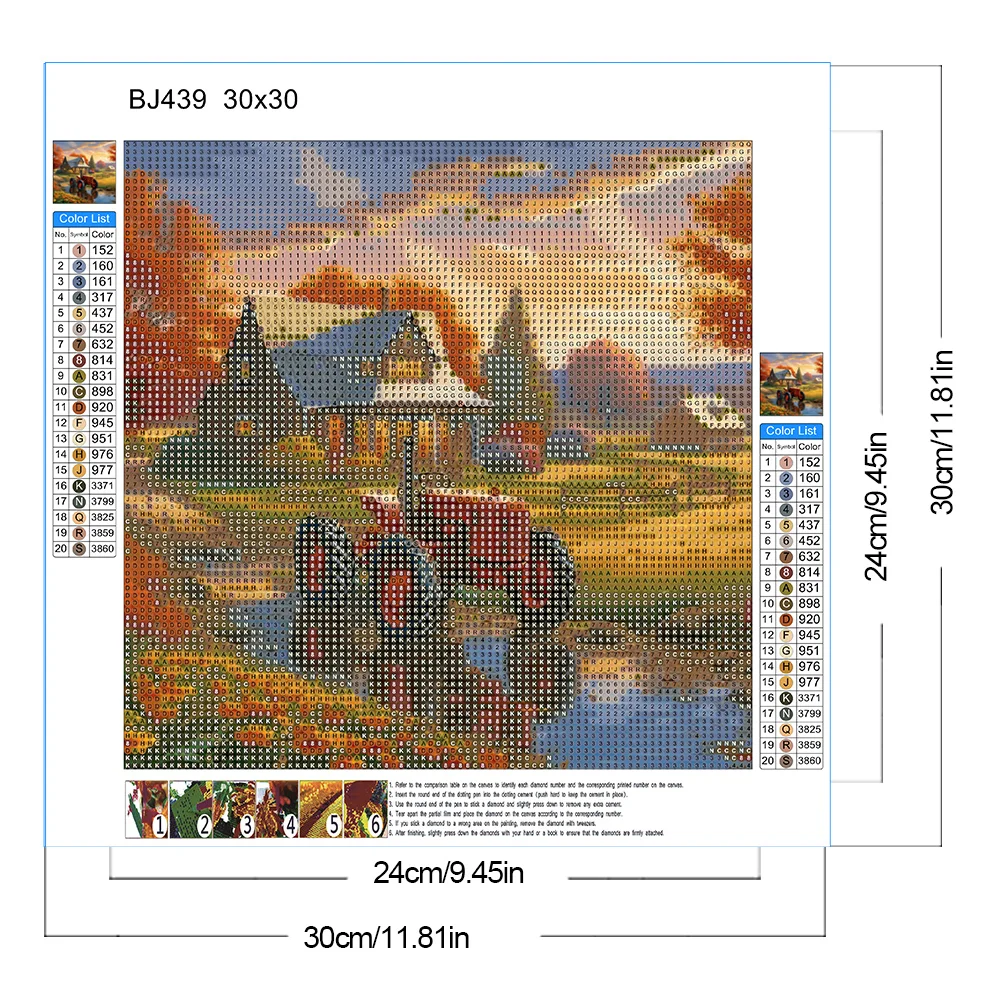 2pcs Diamond Painting - Full Round Drill - Scenery(Canvas|30*30cm)