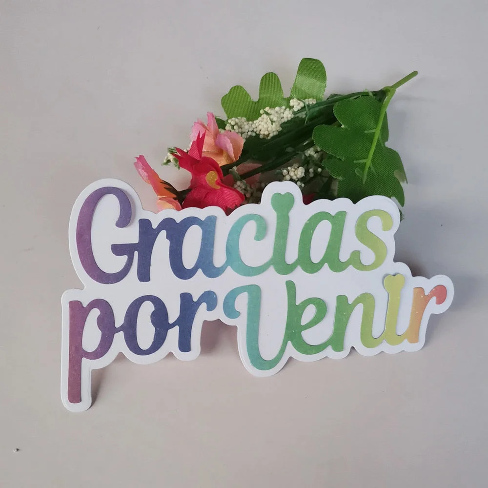 New Spainish Words Metal Cut Dies Template for Embossing Stencils DIY Paper Album Gift Cards Making Scrapbooking Dies 2022