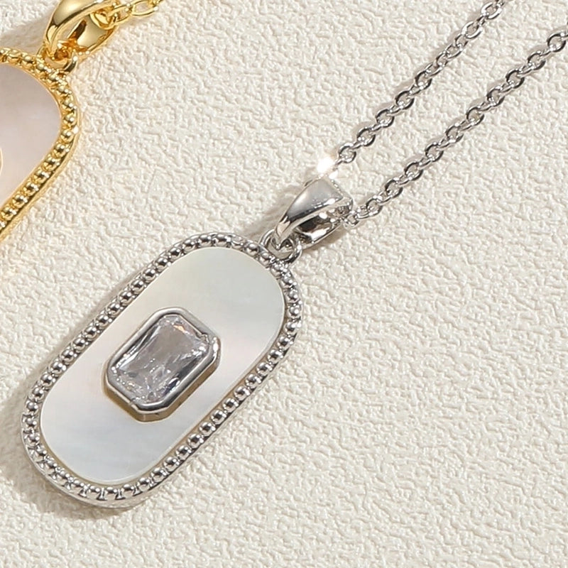 Cute Minimalist Hexagram Sun Copper Plating Inlay Shell Zircon 14k Gold Plated White Gold Plated Pendant Necklace