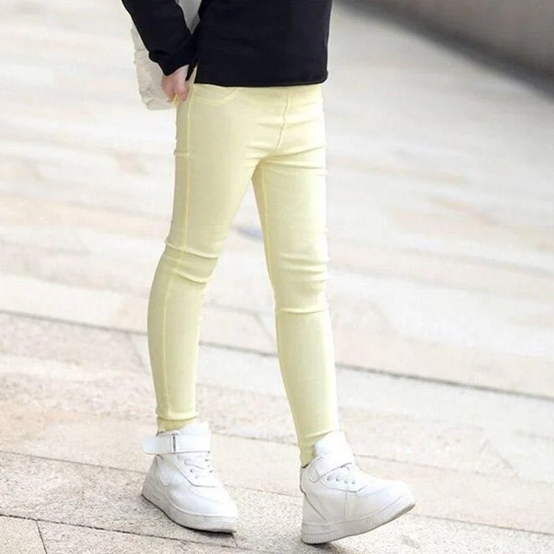 Spring Summer Girl Pants Candy Color Cotton Girl Leggings Children Kids Pants Slim Pencil Pants for Girl Age 3-10T