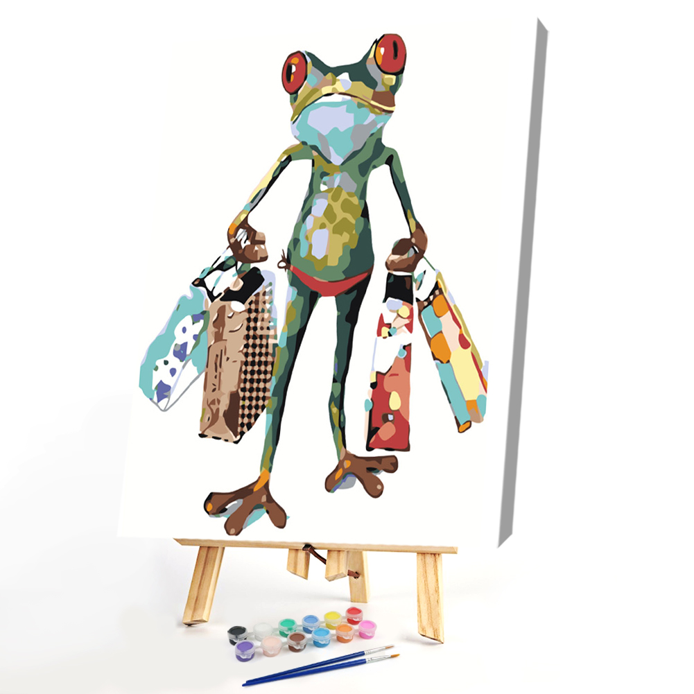 

40x50cm - Paint By Numbers Shopping Frog, 501 Original