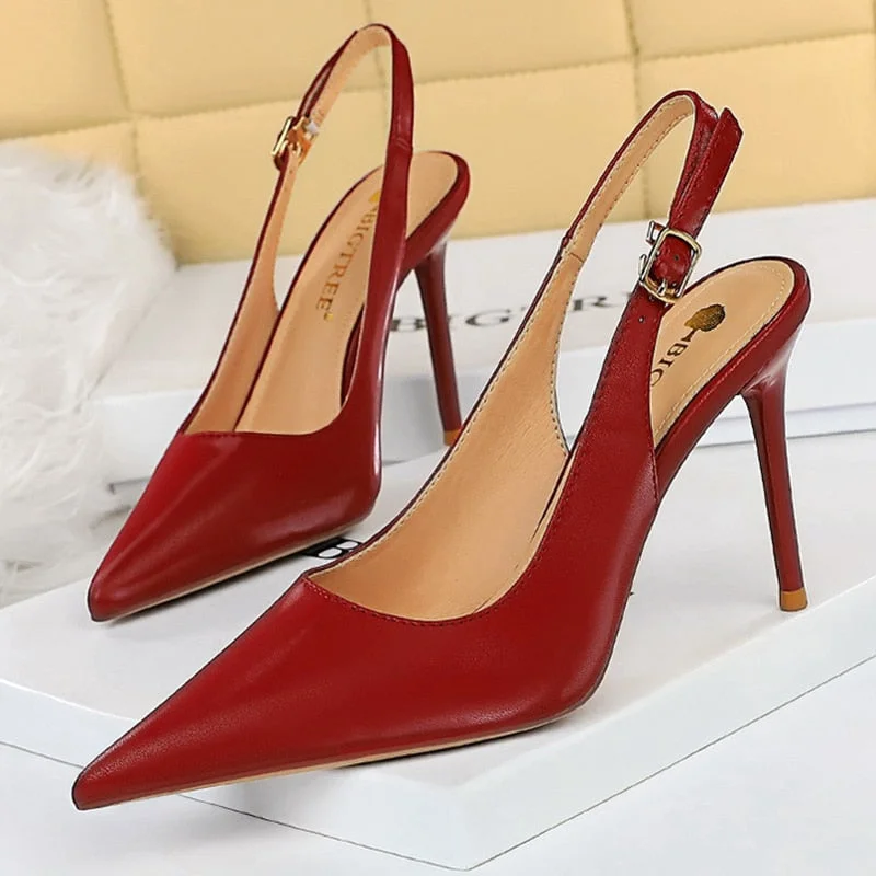 BIGTREE Shoes New Pointed Toe Woman Pumps Hollow Out High Heels Women Sandals Fashion Office Shoes Stiletto Heeled Shoes 2021