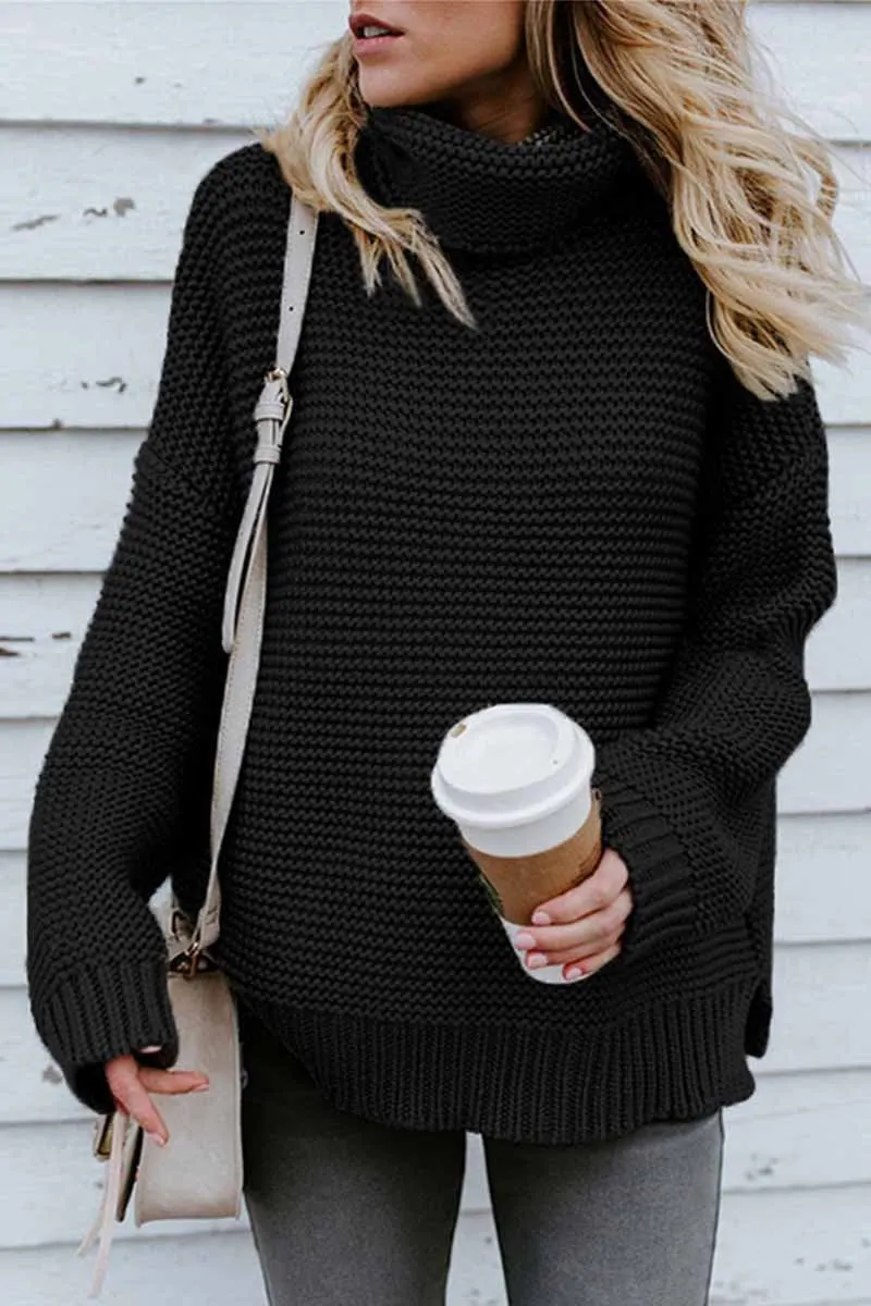 Loose sweater fashion turtleneck sweater women jacket
