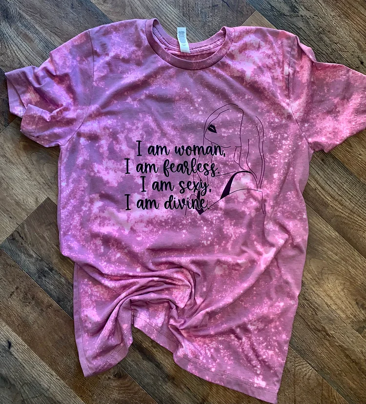 I Am Woman Print Womens Cropped Fashion T-Shirt