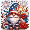 Diamond Painting-DIY Full Round Drill American Flag Gnome