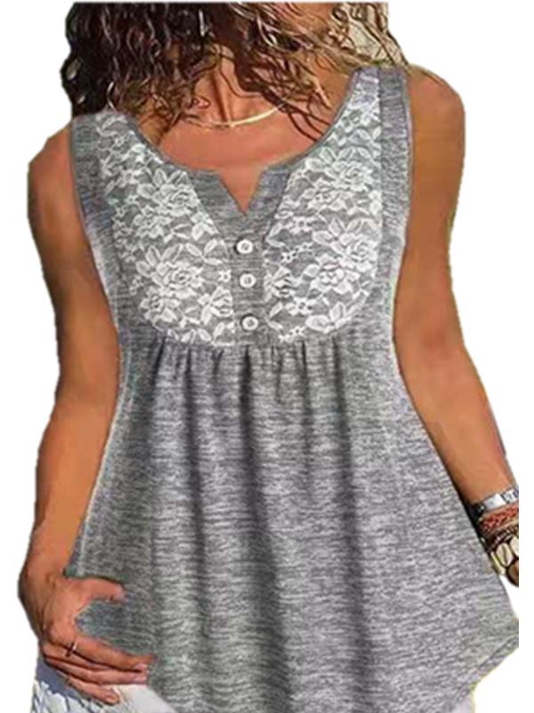 Women's V-neck Sleevelesss Printed Vest