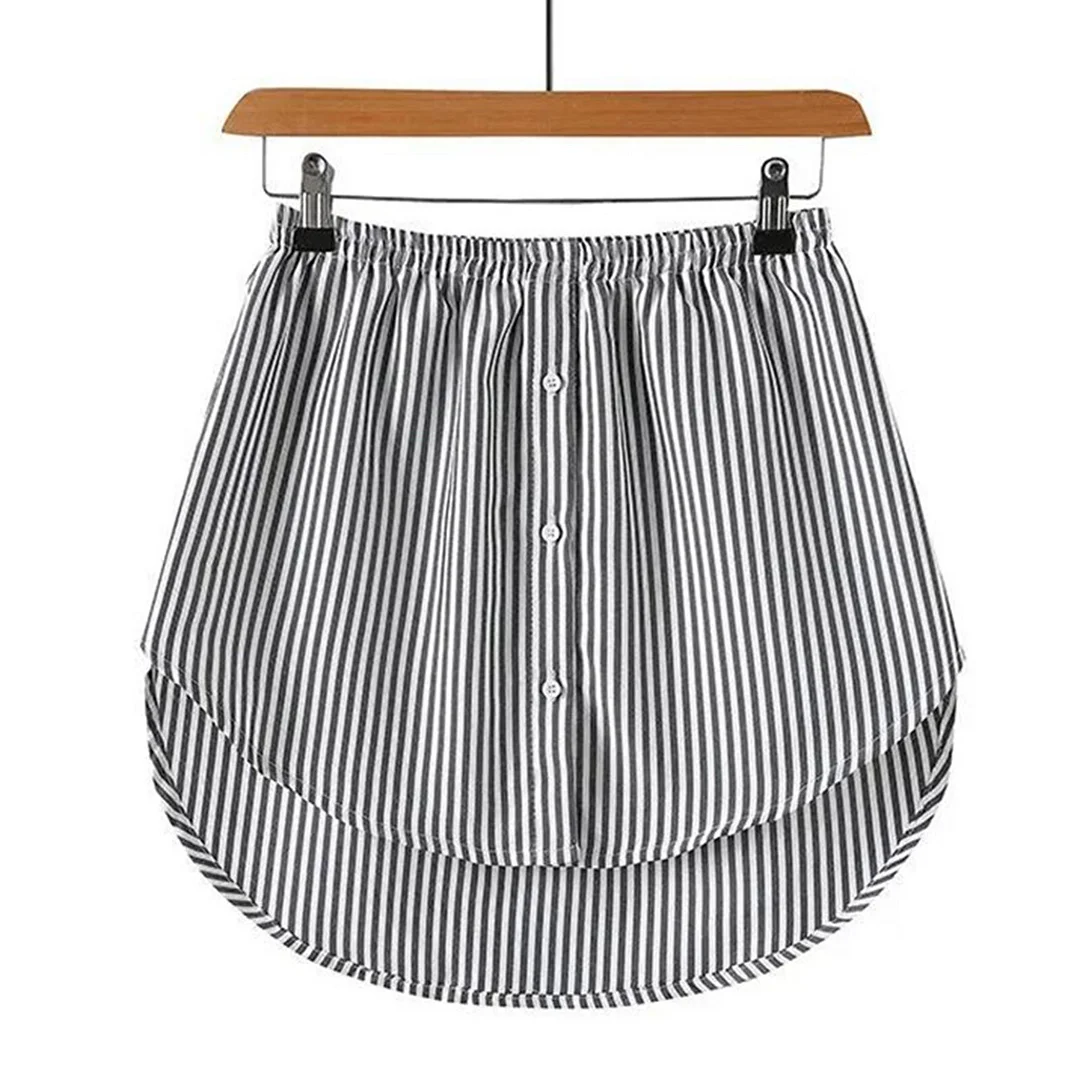Women Mini Shirt Extensions Adjustable Layering Fake Top Lower Sweep Shirt Extender Bottom With Elastic Waist Band Mini Dress