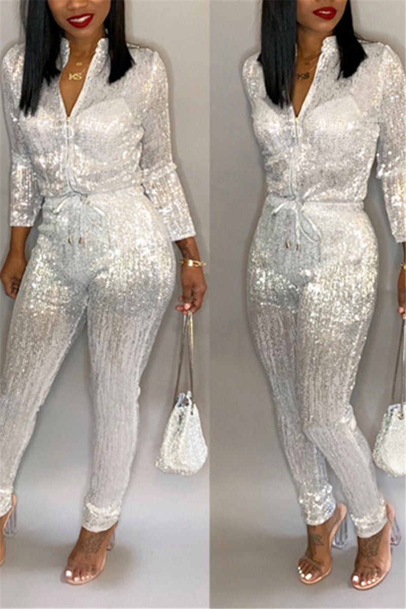 Hot Stamping Smocked Jumpsuit