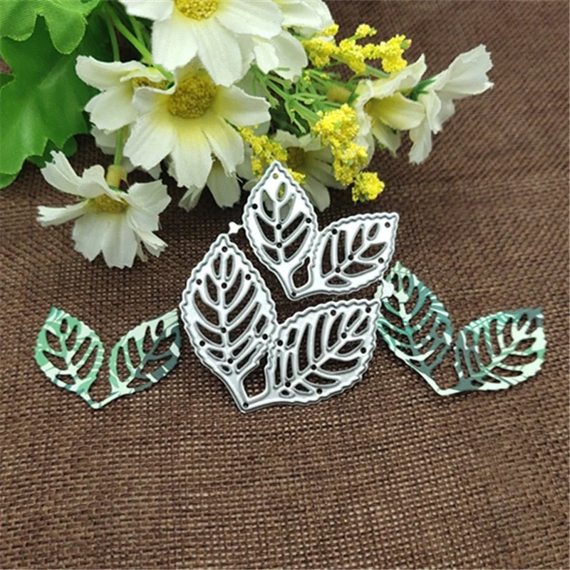 2pcs leaf decoration Metal Cutting Dies Stencil Scrapbooking Photo Album Card Paper Embossing Craft DIY