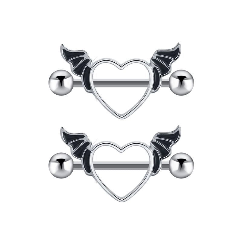 1 Pair Nipple Rings & Studs Minimalist Classic Style Solid Color 304 Stainless Steel Plating Nipple Rings & Studs