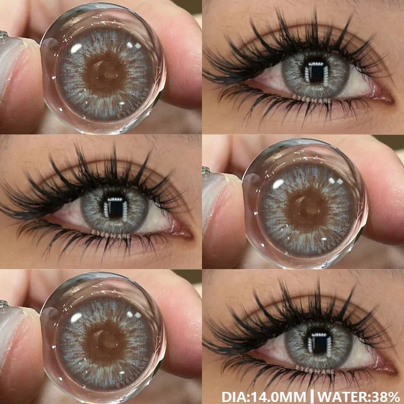 Sdrawing 1Pair Natural Colored Lenses for Eyes Fashion Blue Lenses Gray Contact Lenses Black Lense Colored Pupils for Eyes Yearly