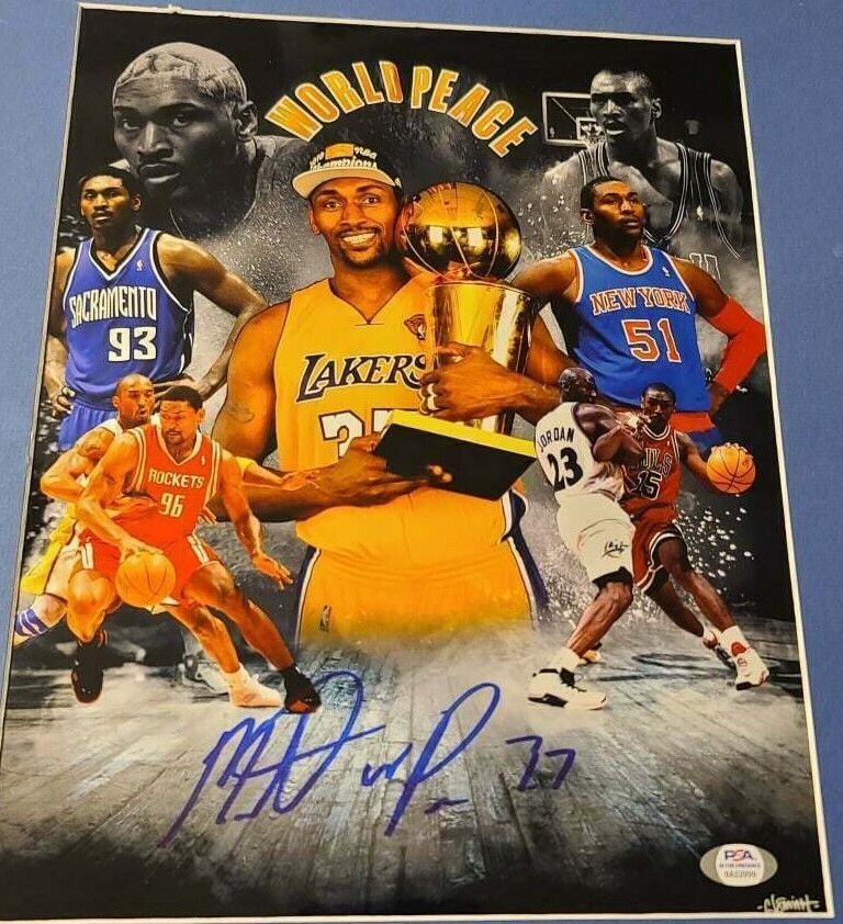 Ron Artest Metta World Peace Signed Los Angeles Lakers 11X14 Photo Poster painting PSA KOBE 1