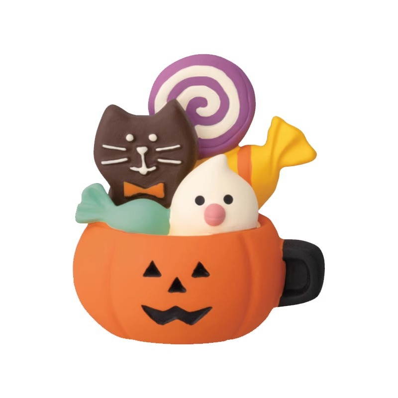 2023 Halloween Pumpkin Japanese Cat Miniature Scene Props - Creative Gift and Resin Decoration for ZAKKA Enthusiasts