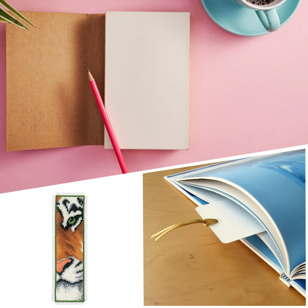 14ct 2-Strand Double-sided Counted Cross Stitch Bookmark - Tiger(18*6cm)