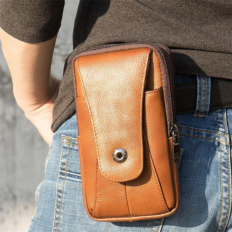 Men's Belt Bag Lightweight Retro Shoulder Bag Leather Crossbody Bag