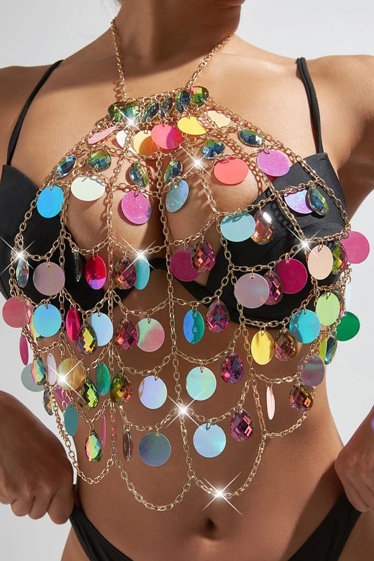 Fashion Multi-Layer Rainbow Drops Accessories Body Chain
