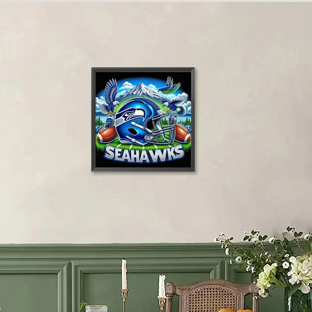 Diamond Painting - Full Round Drill - Seattle Seahawks Helmet(Canvas|40*40cm)