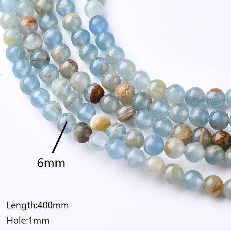 1 Piece 10mm 6mm 8mm Hole Under 1mm Hole 1~1.9mm Natural Stone Calcite Marble Simple Polished Beads