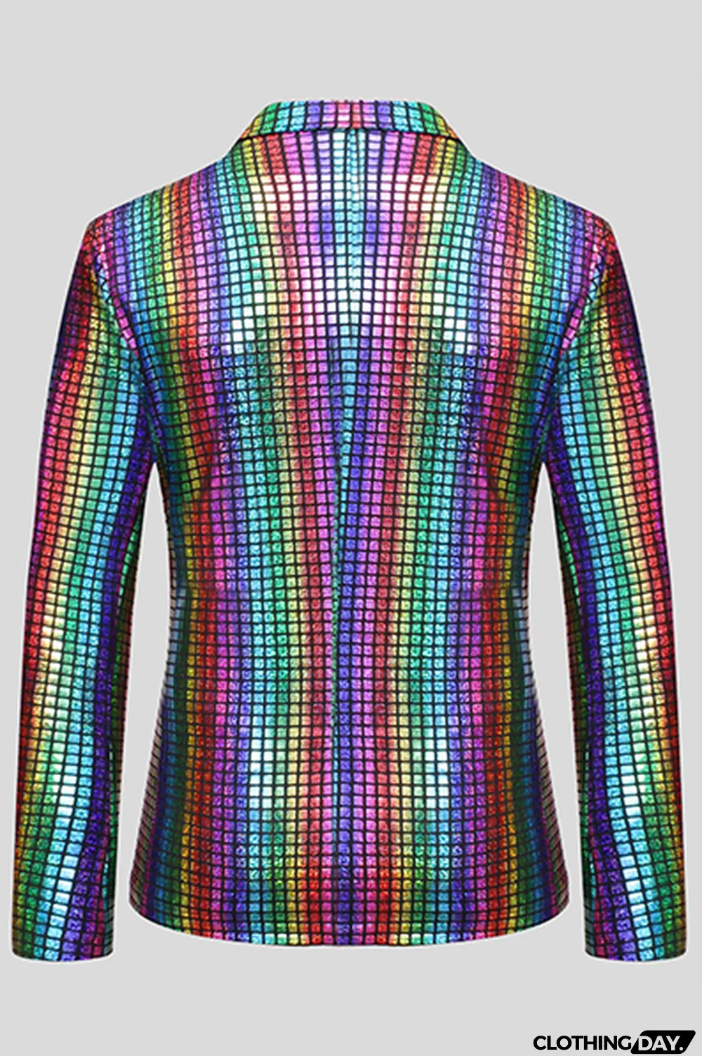 Gold Fashion Street Plaid Bronzing Split Joint Buckle Turn-back Collar Outerwear