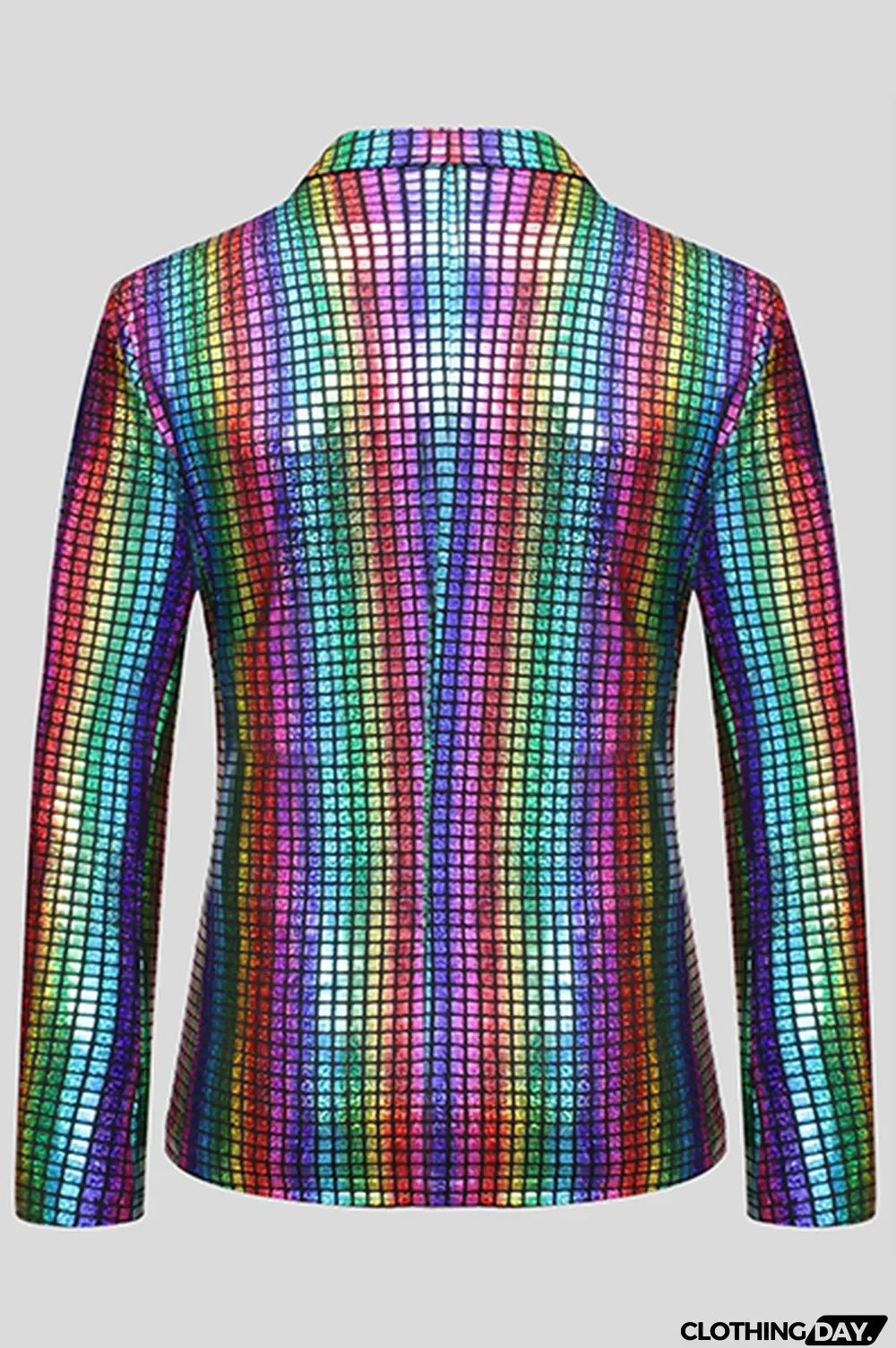 Gold Fashion Street Plaid Bronzing Split Joint Buckle Turn-back Collar Outerwear