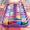 Diamond Art Baggie Holder Large Capacity 20-Grid Diamond Painting Drill Bag Storage Box with Multiple Layers for Organizing Tools Art Supplies And Additions (Purple)