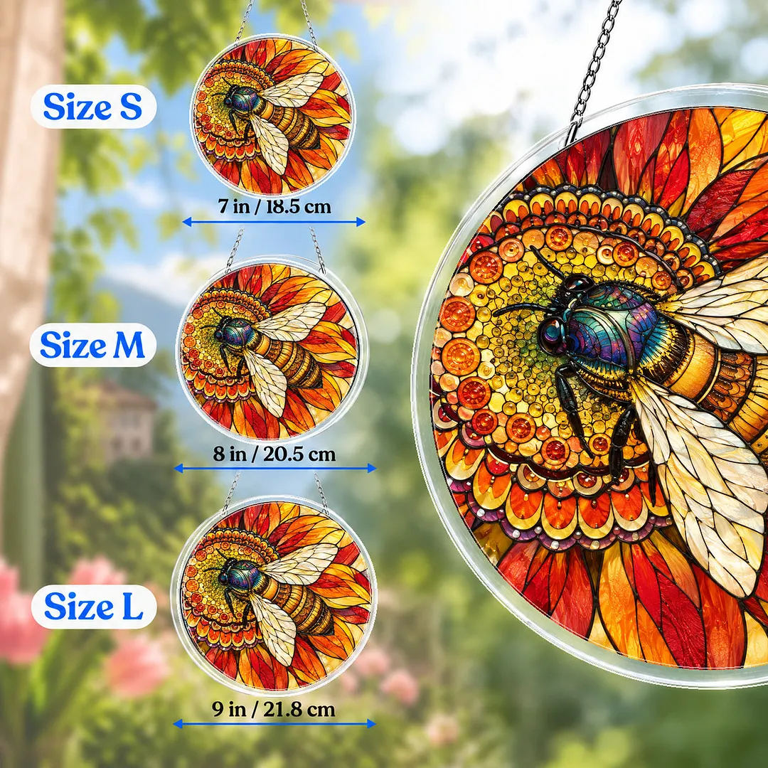 Sunflower Honey Bee Stained Glass Suncatcher Puzzle
