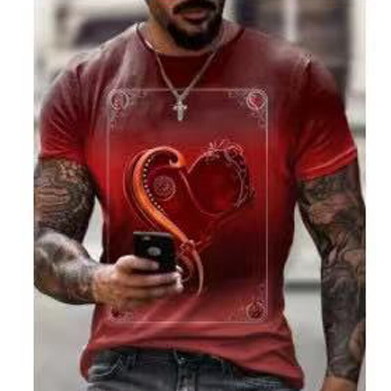 

Red Heart Poker - 3D Printed Men T Shirt, Xxl, 501 Original