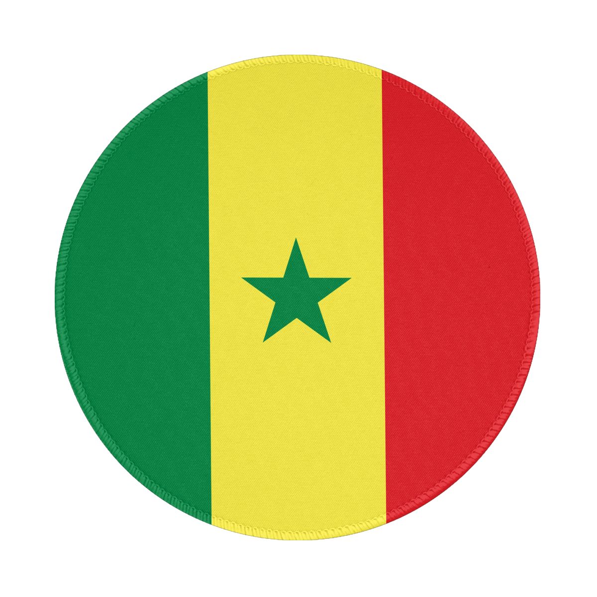 Senegal Flag Waterproof Round Mouse Pad for Wireless Mouse
