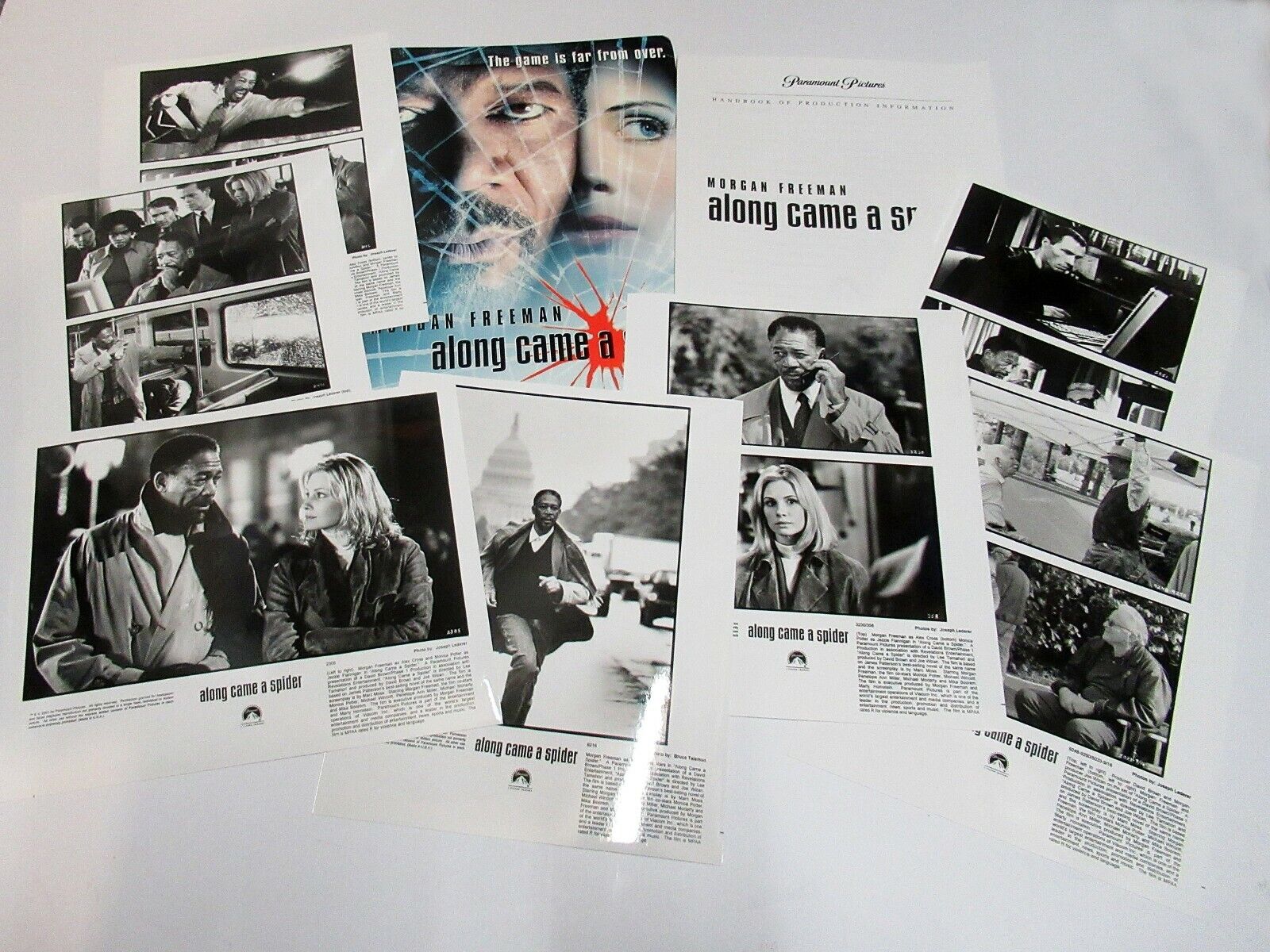 Along Came A Spider press kit 7 B&W Photo Poster paintings Morgan man Monica Potter Wincott