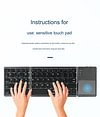 Foldable Keyboard, Ergonomic Keyboard, Keyboard with Touchpad, Wireless Portable Keyboard for Laptops, Tablets, and Phones