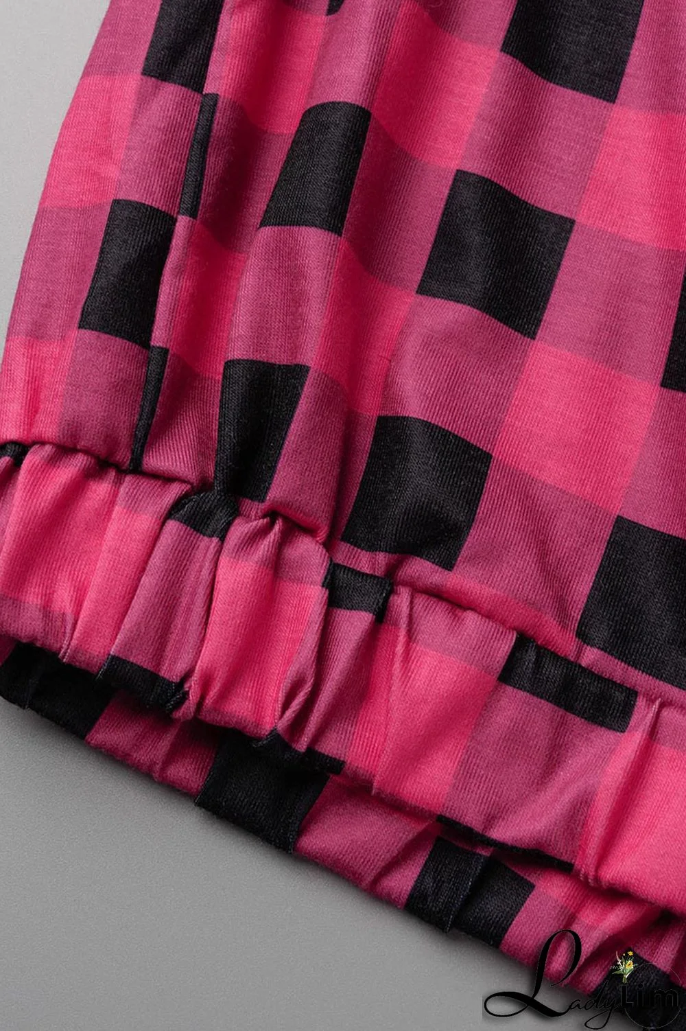 Black Casual Plaid Print Zipper Collar Straight Plus Size Dresses