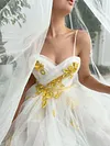 Unique Bridal Enchanted Forest Cottagecore Floral Prom Dress Ball Gown Fairycore Whimsical Royalcore Floor Length Formal Evening Boho Tulle