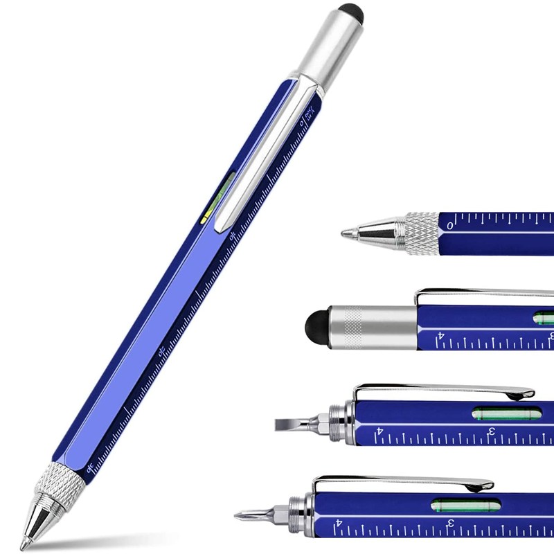 

6 In 1 Pen Screwdriver Scale Touch Screen Ballpoint Pen Stationery Supplies, Blue, 501 Original