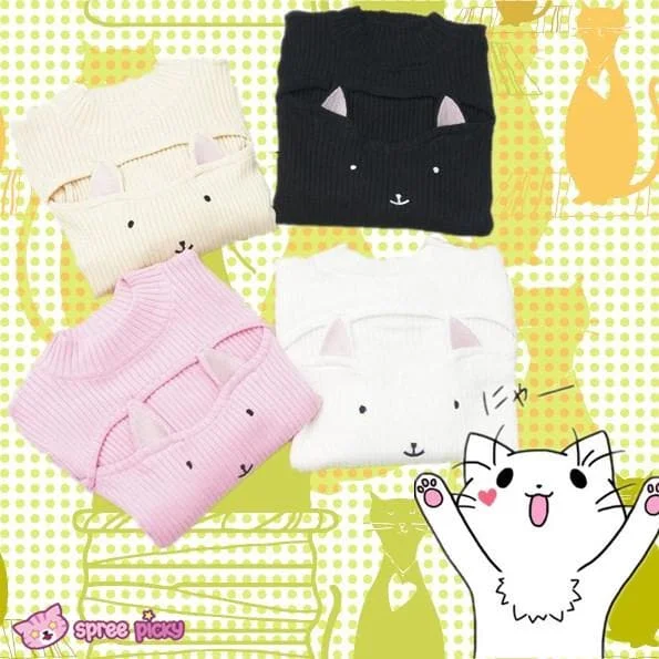 4 Colors Kitty Open Chest Sweater SP154123