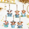 6PCS Kühe in Milchfässern doppelseitig - 5d DIY Craft Schlüsselanhänger