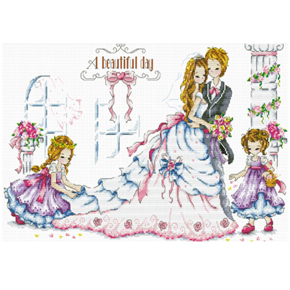 

Happy Day - 11CT Stamped Cross Stitch - 70*55cm, 501 Original