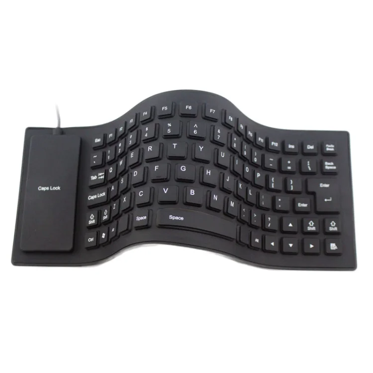 85-key Computer Keyboard Silicone Mute  USB Wired Folding Waterproof Keyboard