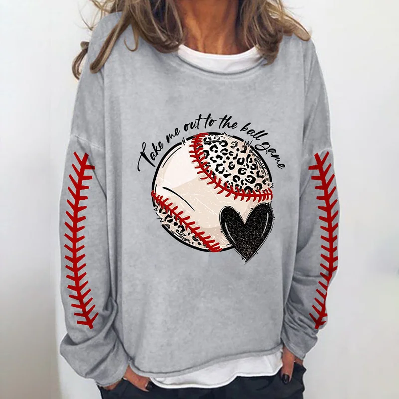 Women's Take Me Out To The Ball Game Print Sweatshirt