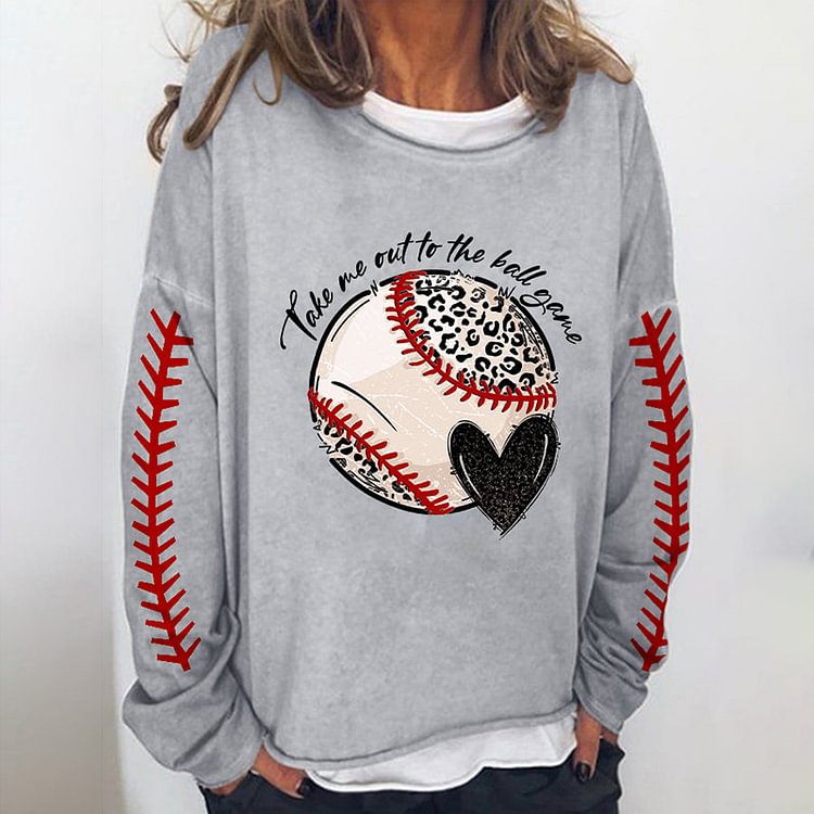 Comstylish Women's Take Me Out To The Ball Game Print Sweatshirt