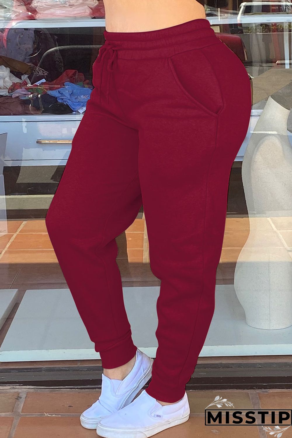 Khaki Street Solid Frenulum Bottoms