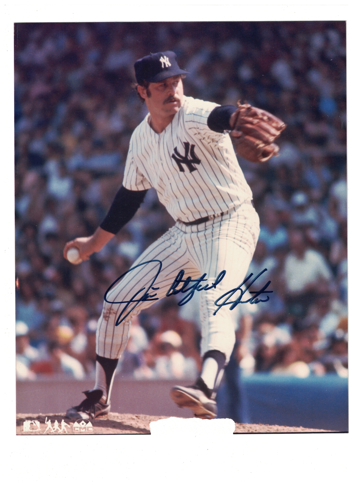 Jim Catfish Hunter New York Yankees Signed Baseball Photo Poster painting W/COA