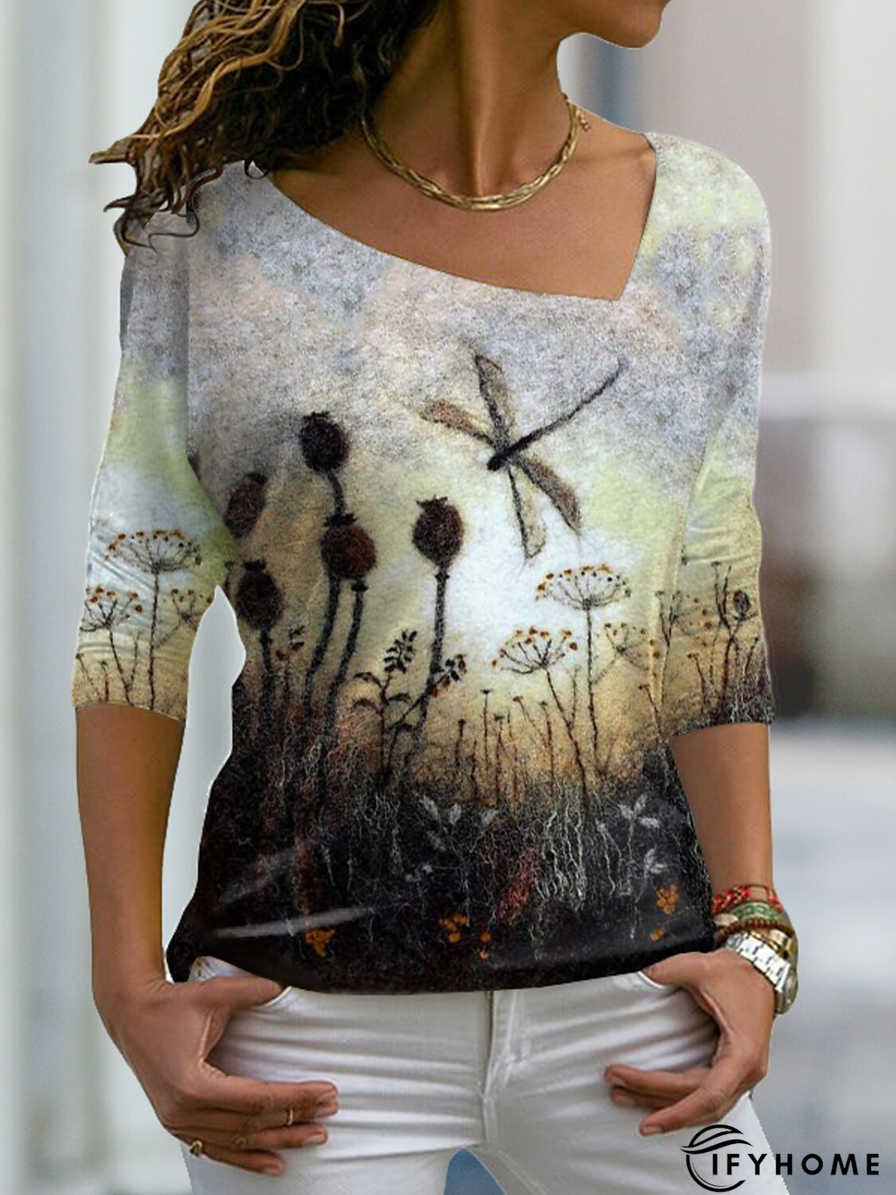 Jersey Dragonfly Loose Casual T-Shirt | IFYHOME