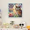 Glass Painting-Owl-11CT Stamped Cross Stitch 40*40cm/15.75*15.75in