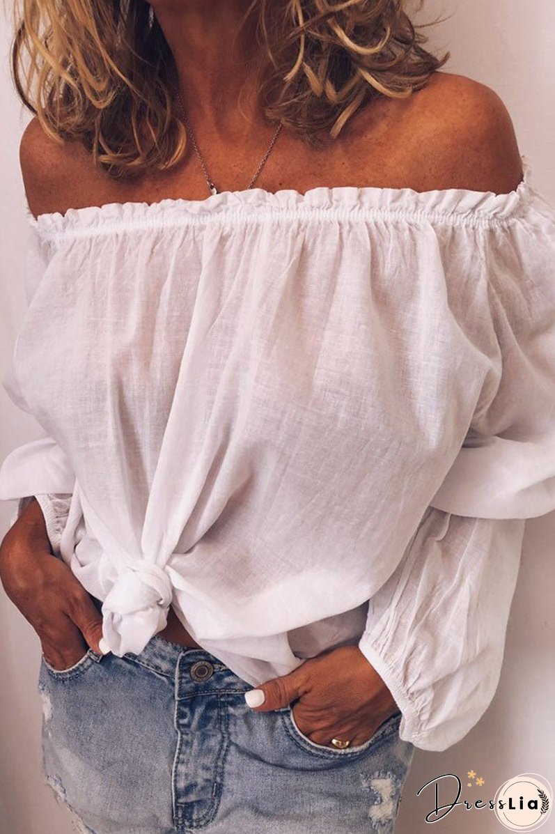 Fashion Casual Solid Patchwork Off the Shoulder Tops
