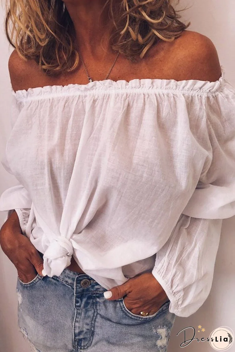Fashion Casual Solid Patchwork Off the Shoulder Tops
