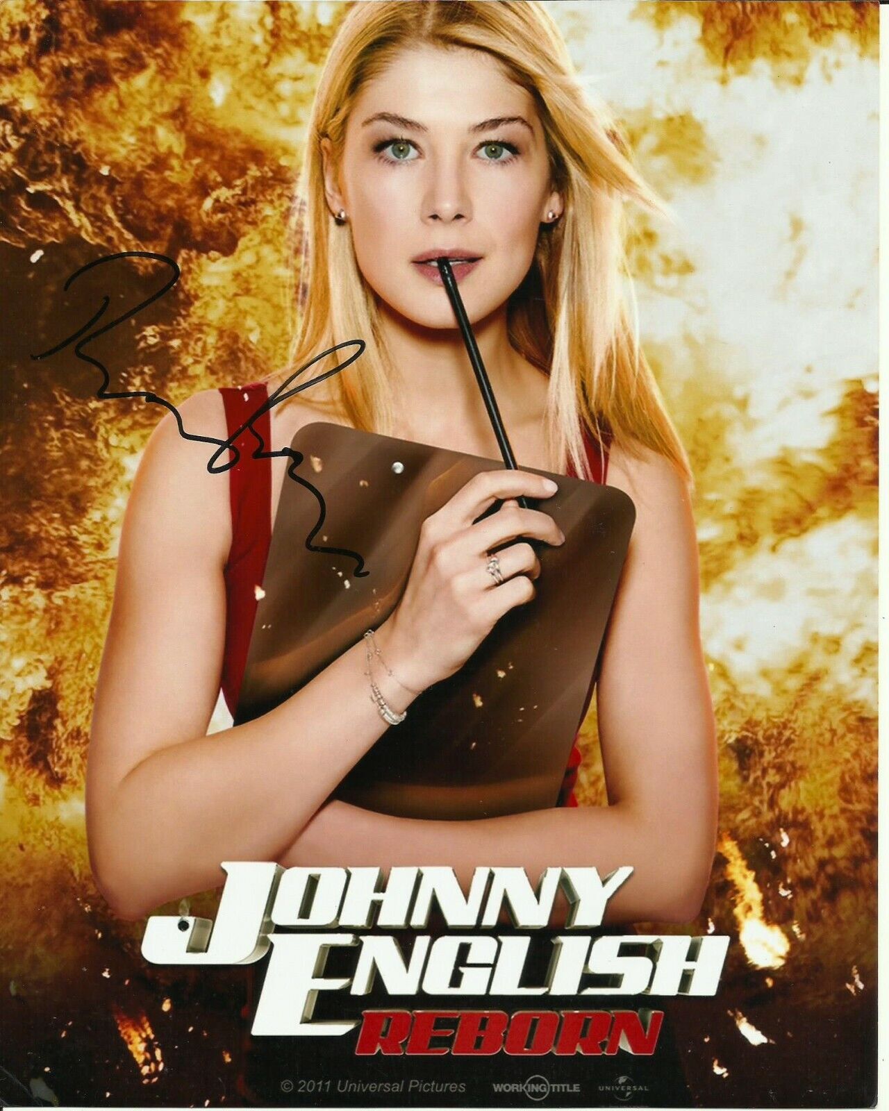 ROSAMUND PIKE SIGNED JOHNNY ENGLISH Photo Poster painting UACC REG 242