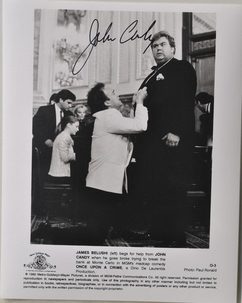 JOHN CANDY SIGNED Autographed Photo Poster painting Once Upon A Crime Only The Lonely Spaceballs The Great Outdoors Splash wcoa