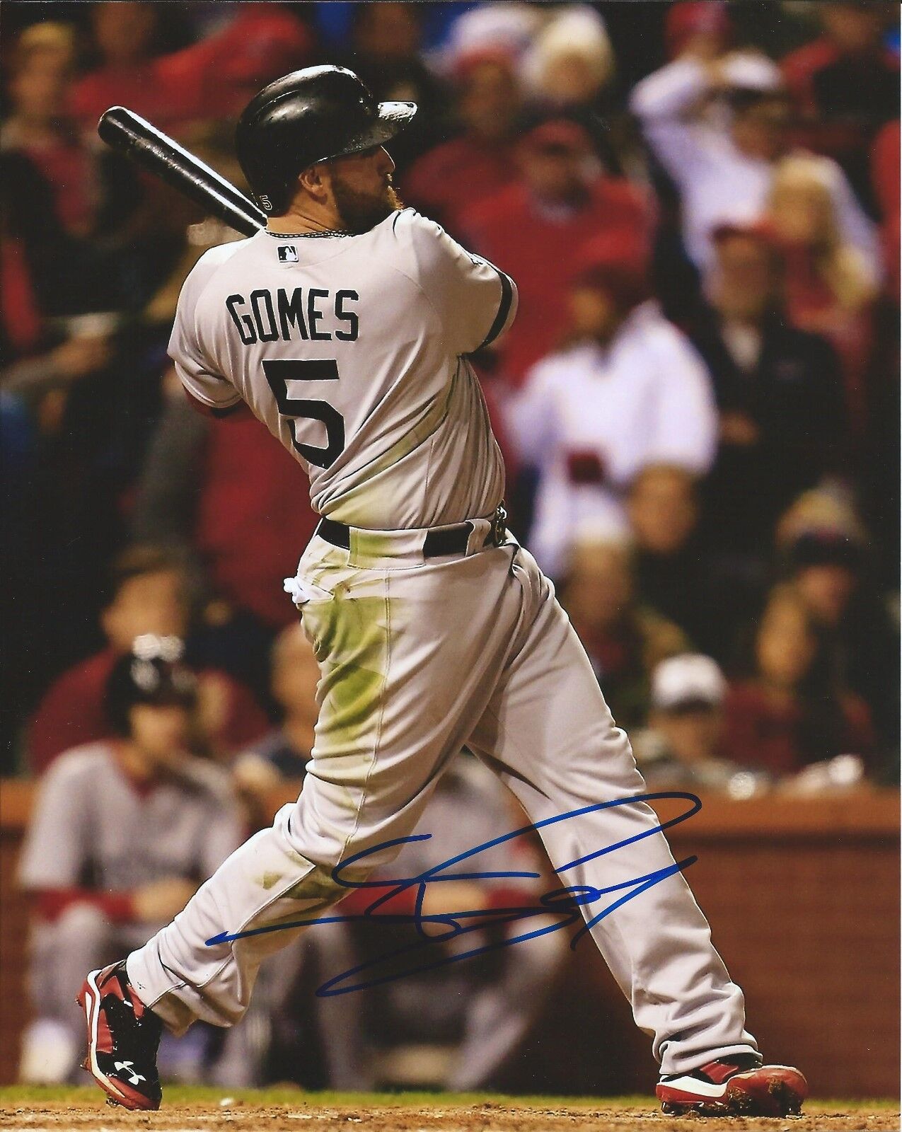 JONNY GOMES signed BOSTON RED SOX 8X10 Photo Poster painting OAKLAND A's