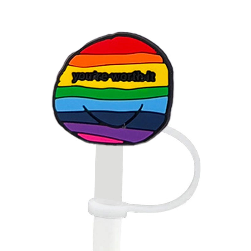 Cute Letter Silica Gel Straw Mouthpiece 1 Piece