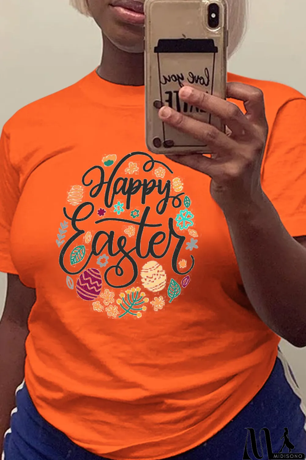 MidiSono - White Casual Street Print Patchwork Letter O Neck T-Shirts